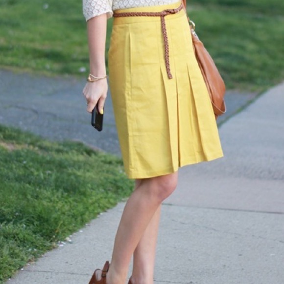 Banana Republic Skirts Linen Yellow Skirt Poshmark